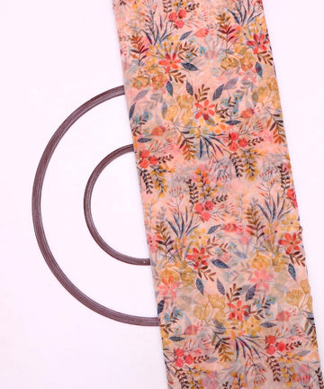 Pure, Embroidered, Floral, Silk Organza Fabric